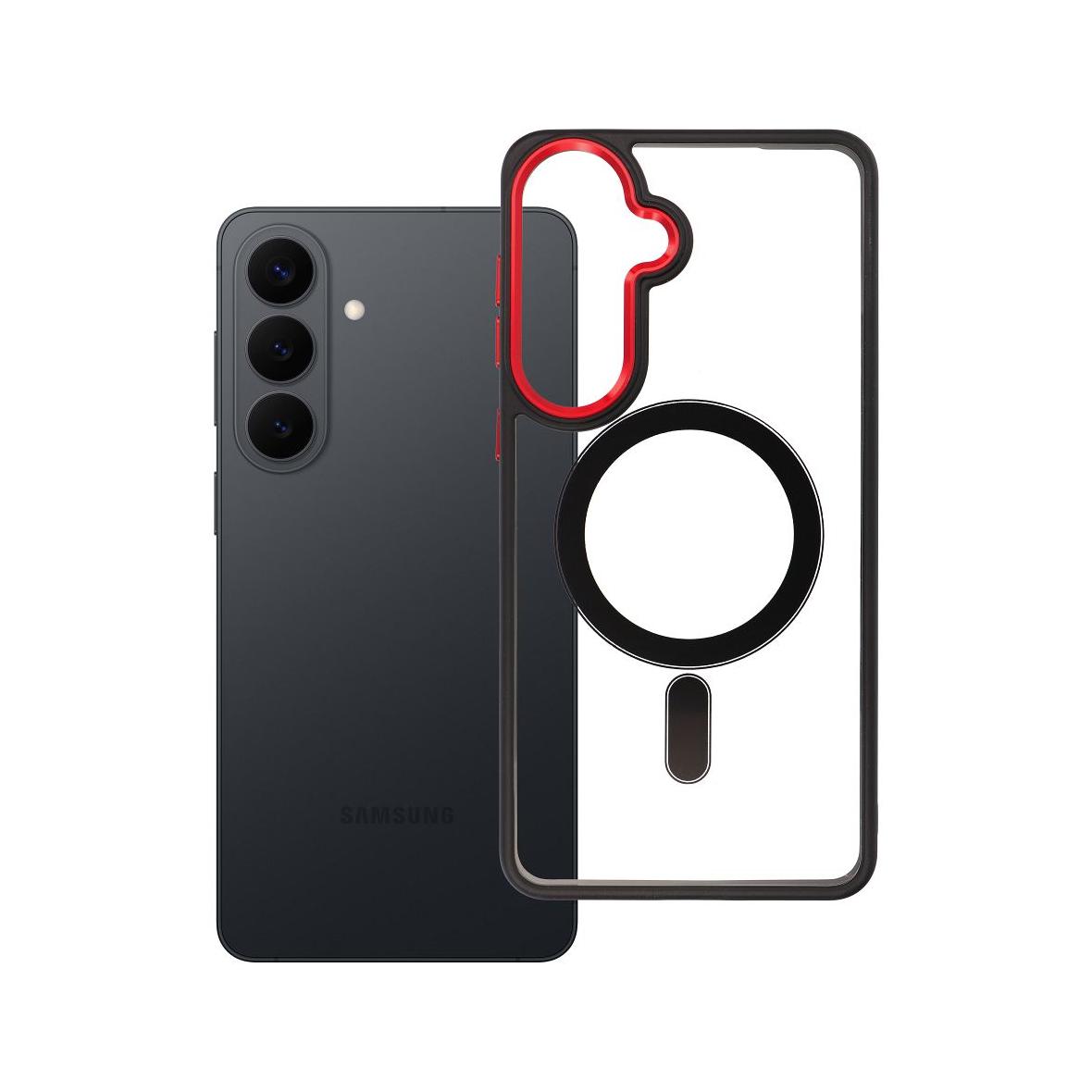Futerał do Samsung S26 PLUS Color Edge Mag Cover zgodny z MagSafe czarno czerwony