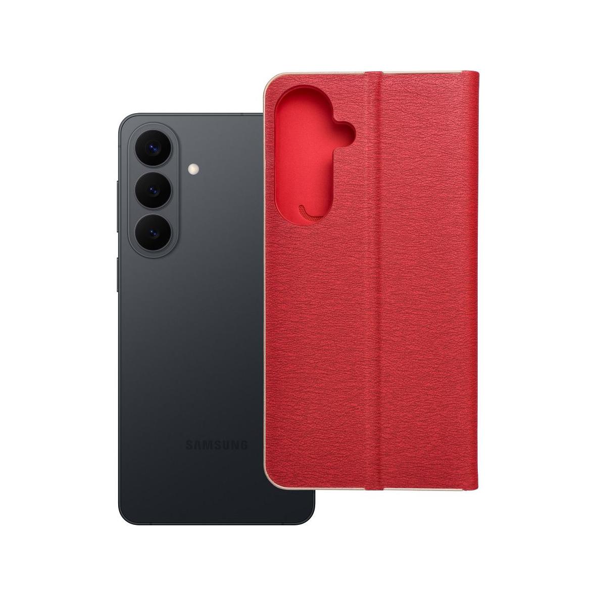 Etui z klapką na Samsung S26 PLUS Luna Book Gold czerwone