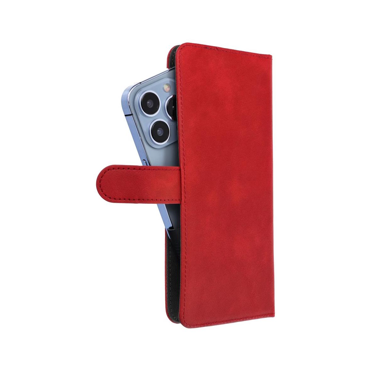 Etui z klapką na iPhone 12 / 13 / Samsung S6 / A5 2016 / Xcover 4 / S22 / Huawei P8 2017 Common Book rozmiar S czerwone
