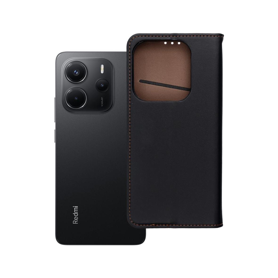 Etui z klapką na Xiaomi Redmi NOTE 14 4G (GLOBAL - 164,84mm x 78,15mm x 8,16mm) Smart Pro Book skórzane czarne