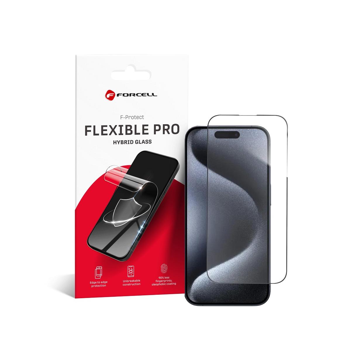 Szkło hybrydowe do iPhone 15 PRO Forcell Flexible 5D czarne