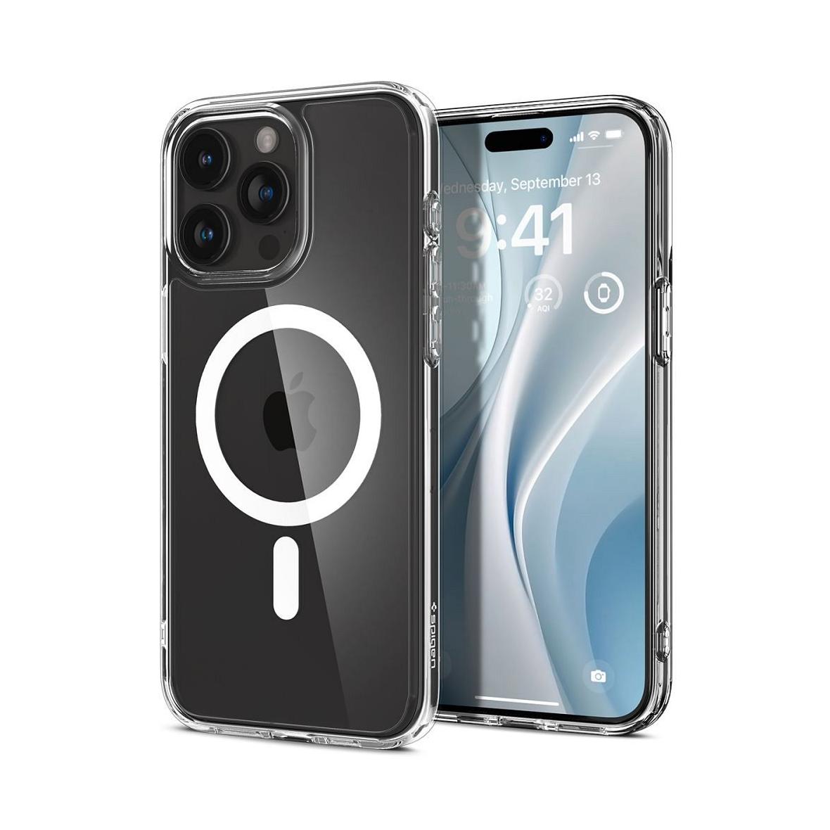 SPIGEN futerał ULTRA HYBRID MAG kompatybilny z MagSafe do IPHONE 15 Pro white