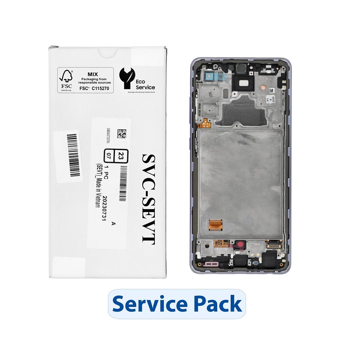 ServicePack Wyświetlacz LCD do SAMSUNG A72 A725F GH82-25460C Purple