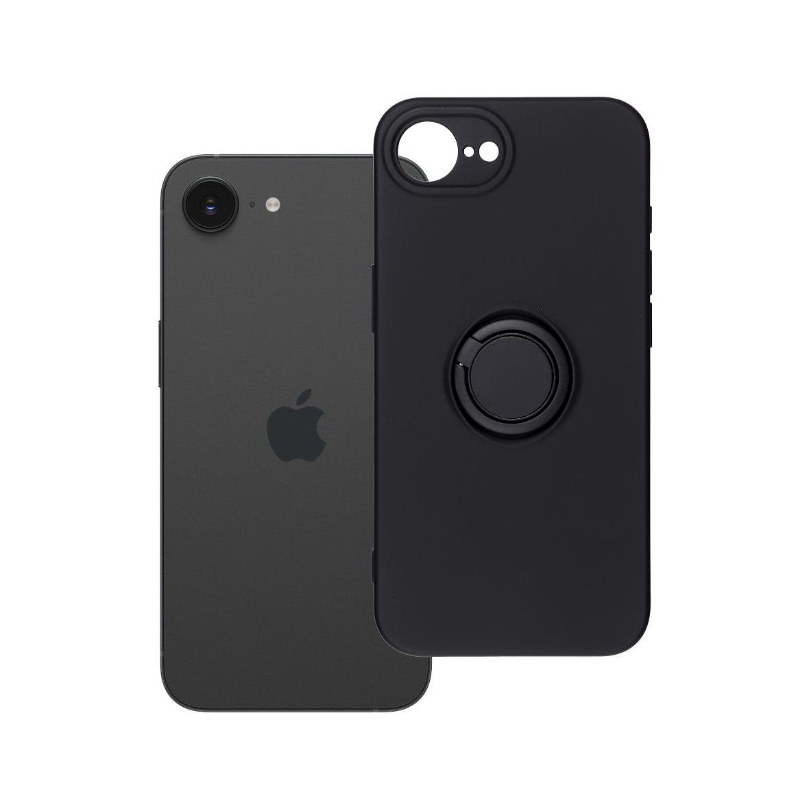 Futerał do iPhone 16e (SE 4 2025) / 17e Silicone Ring czarny