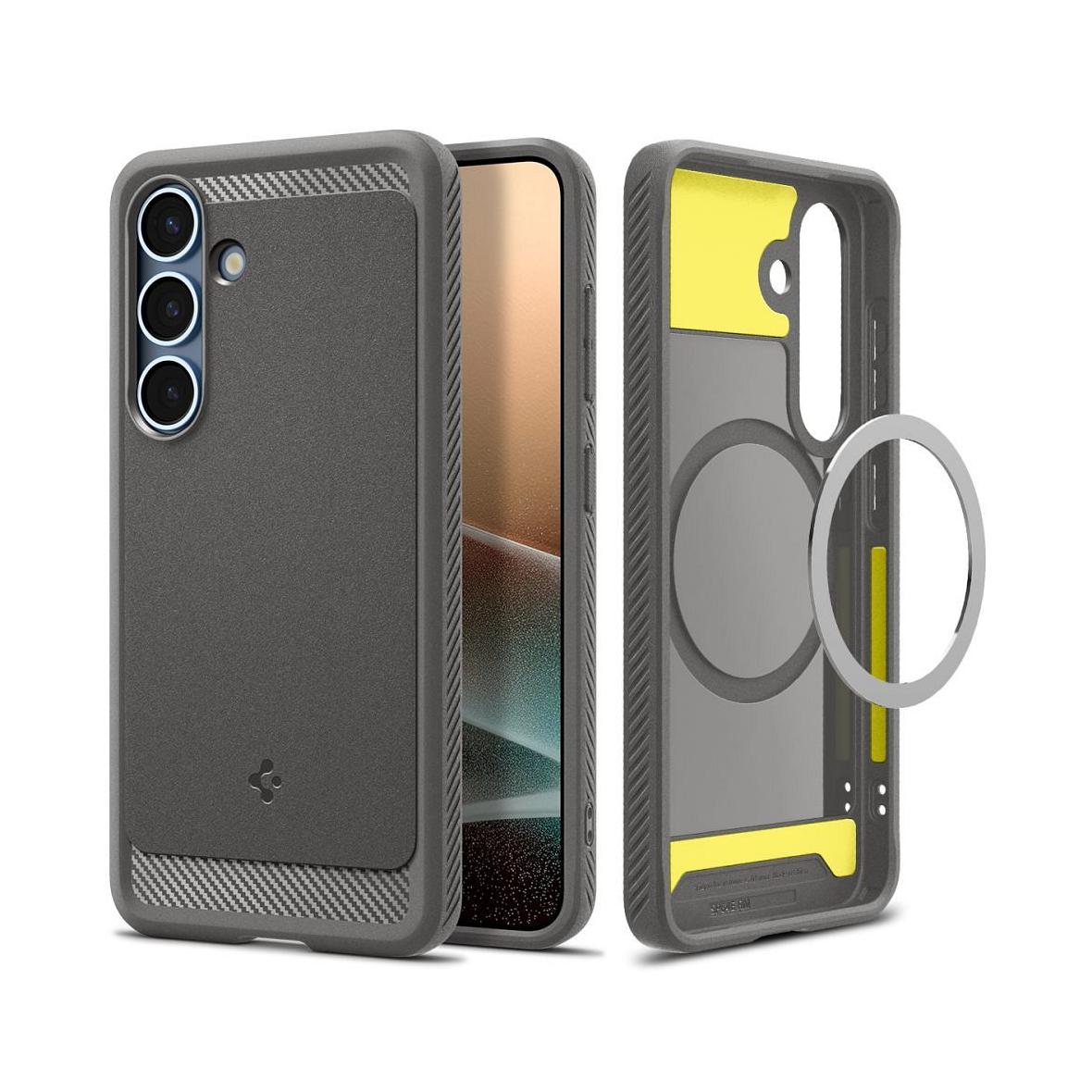 SPIGEN futerał RUGGED ARMOR MAG kompatybilny z MagSafe do SAMSUNG S25 marble grey