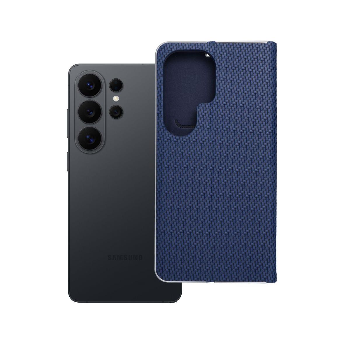 Etui z klapką na Samsung S26 ULTRA Luna Book Carbon niebieskie