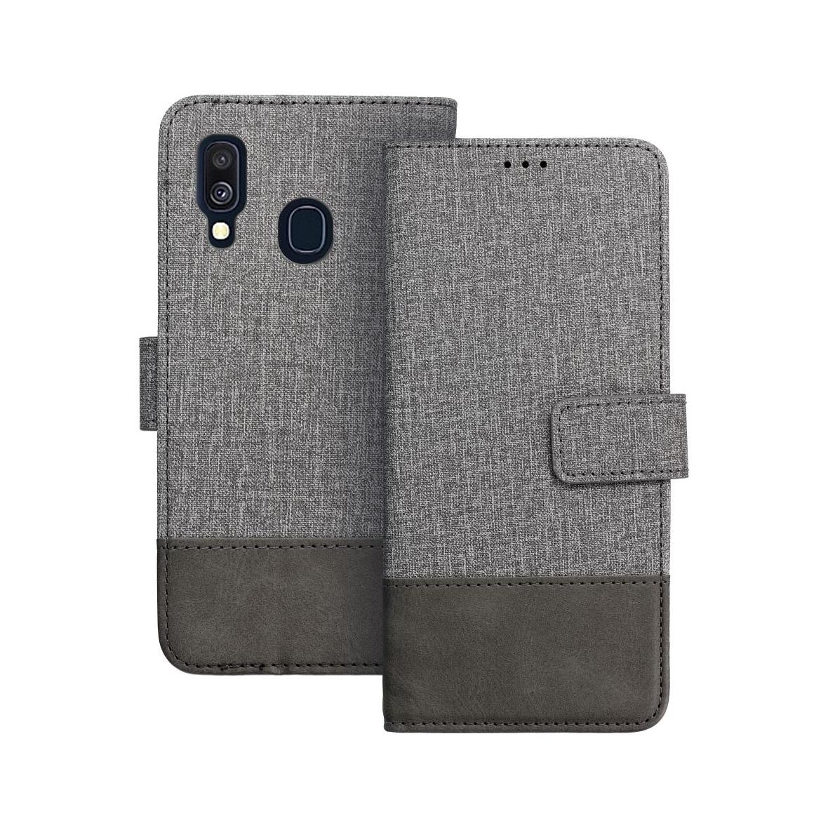 Etui z klapką na Samsung A40 Gomma Book szare