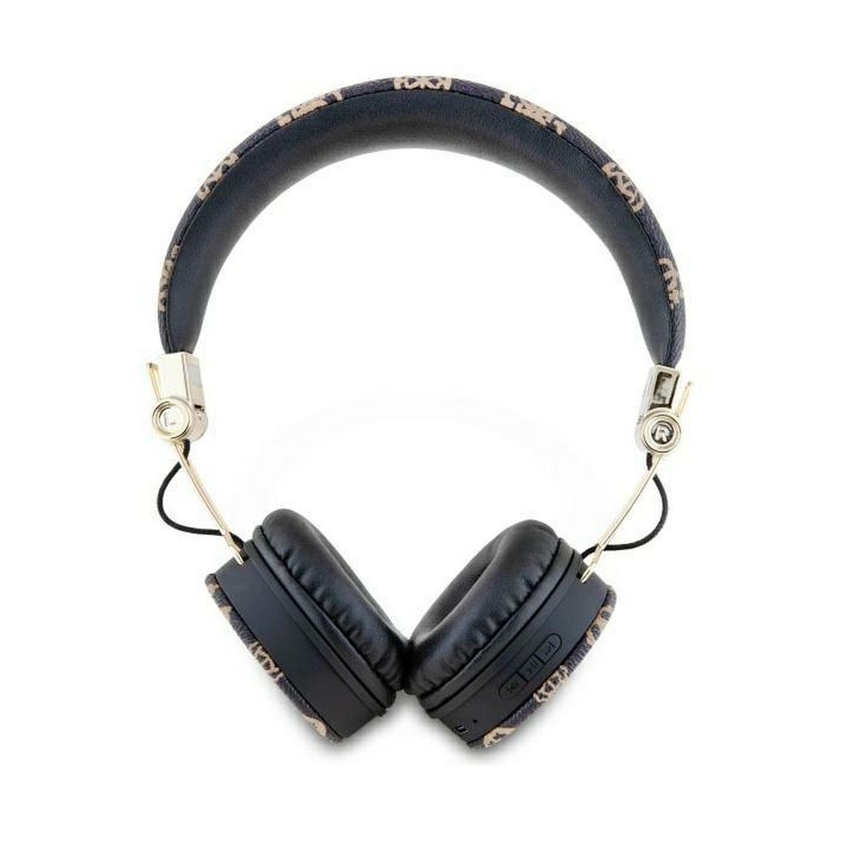 GUESS słuchawki bezprzewodowe bluetooth nagłowne ENC GUBH70EPOSMK (PU 4G Peony Script Round Shape) czarne