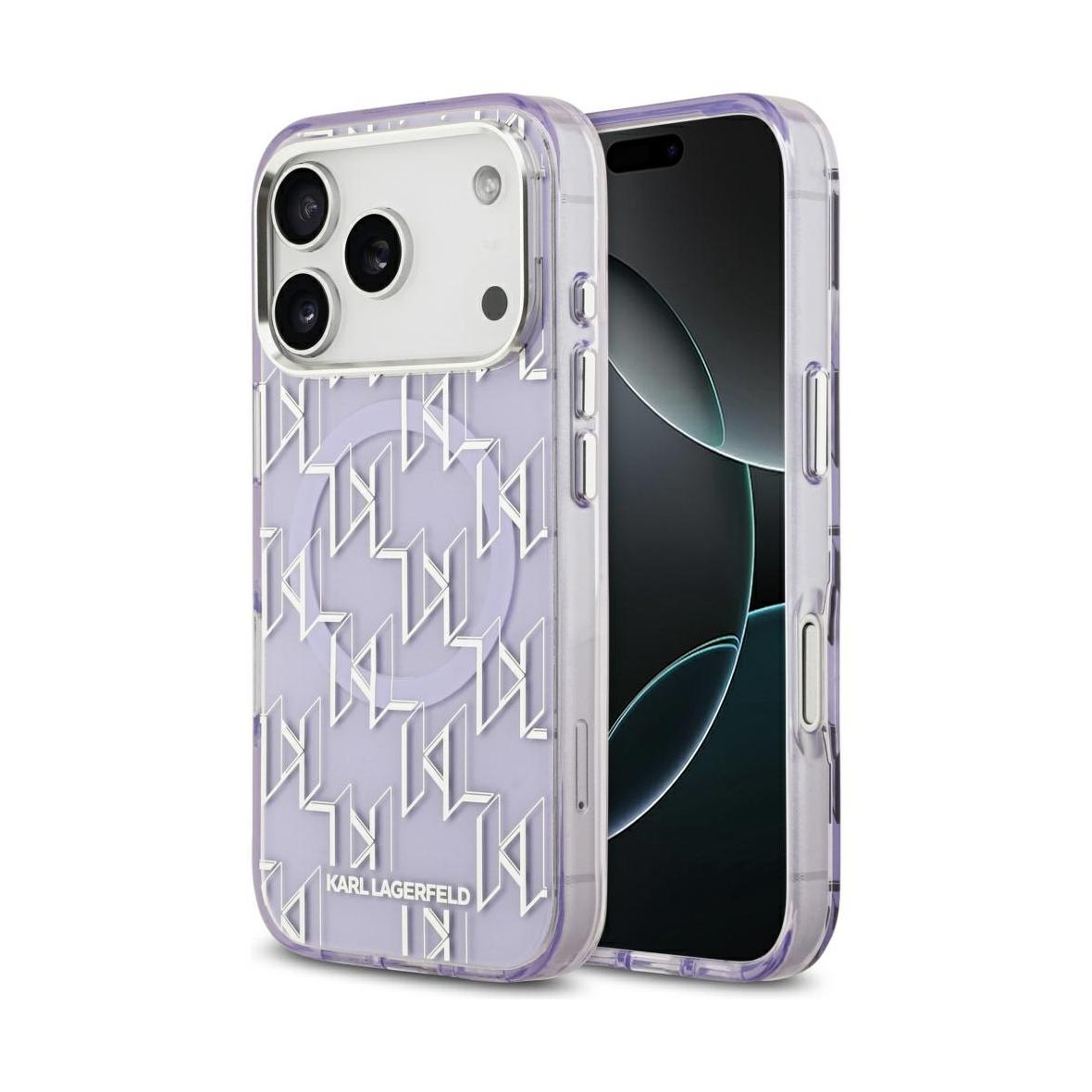 KARL LAGERFELD futerał do IPHONE 17 Pro Max kompatybilny z MagSafe KLHMP17XHMIKLMEU (IML KL Monogram) fioletowy