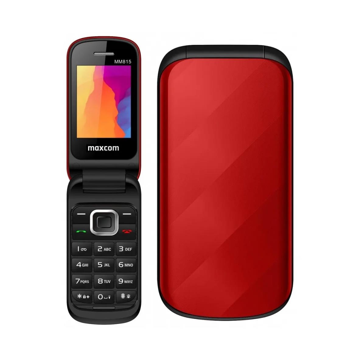 MAXCOM telefon dla seniora z klapką MM815 czerwony