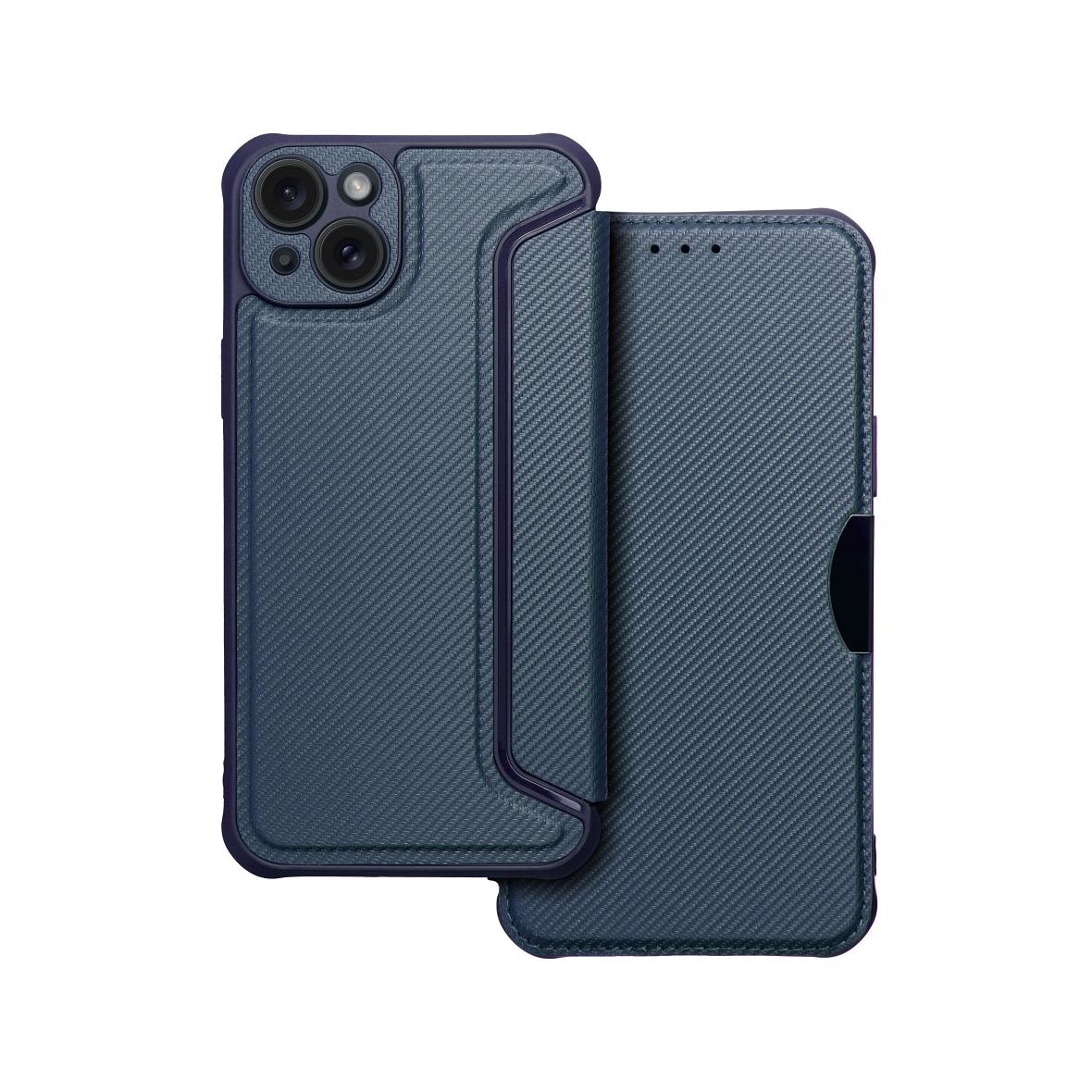 Etui z klapką na iPhone 15 PLUS Razor Book niebieskie