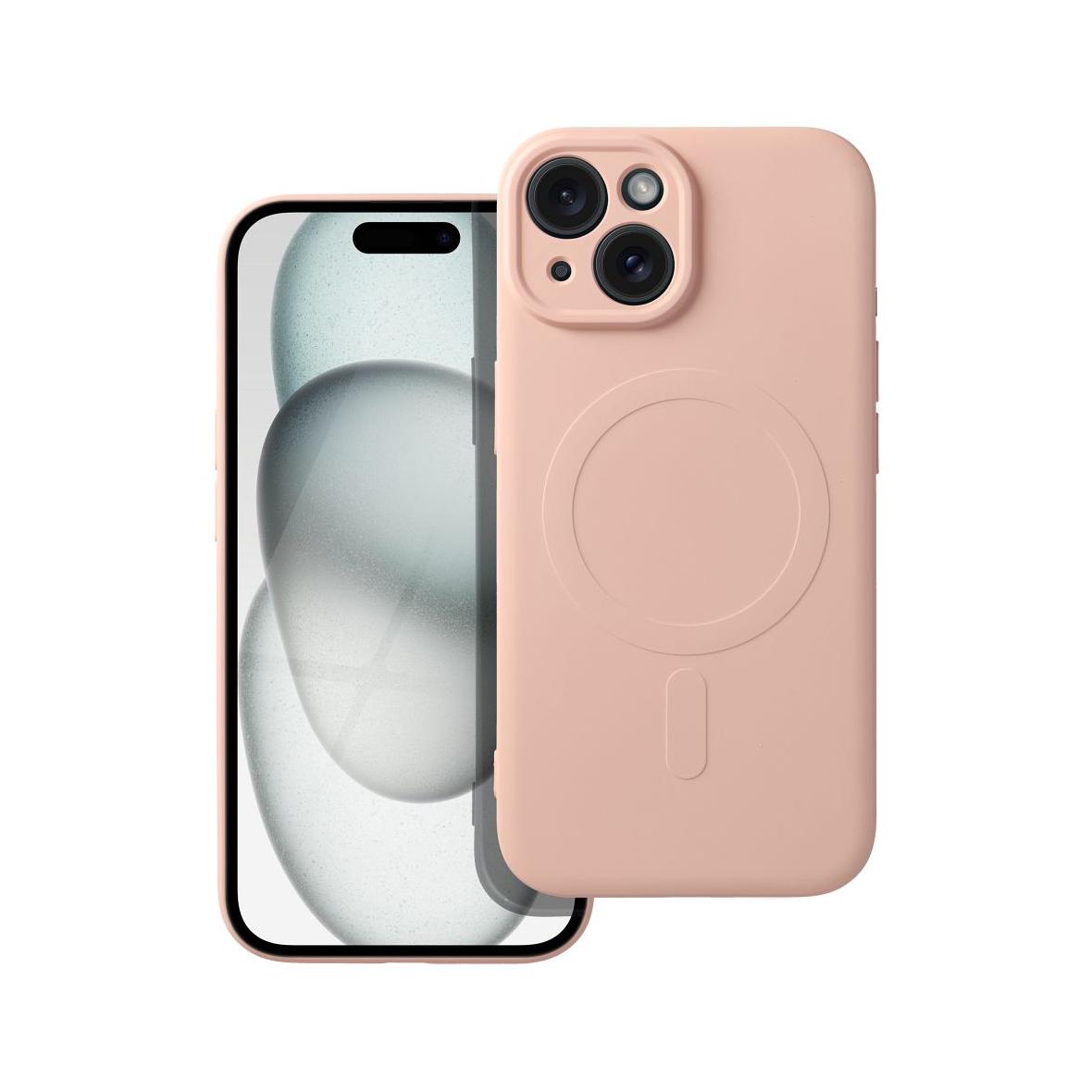 Futerał do iPhone 15 Silicone Mag Cover zgodny z MagSafe różowy