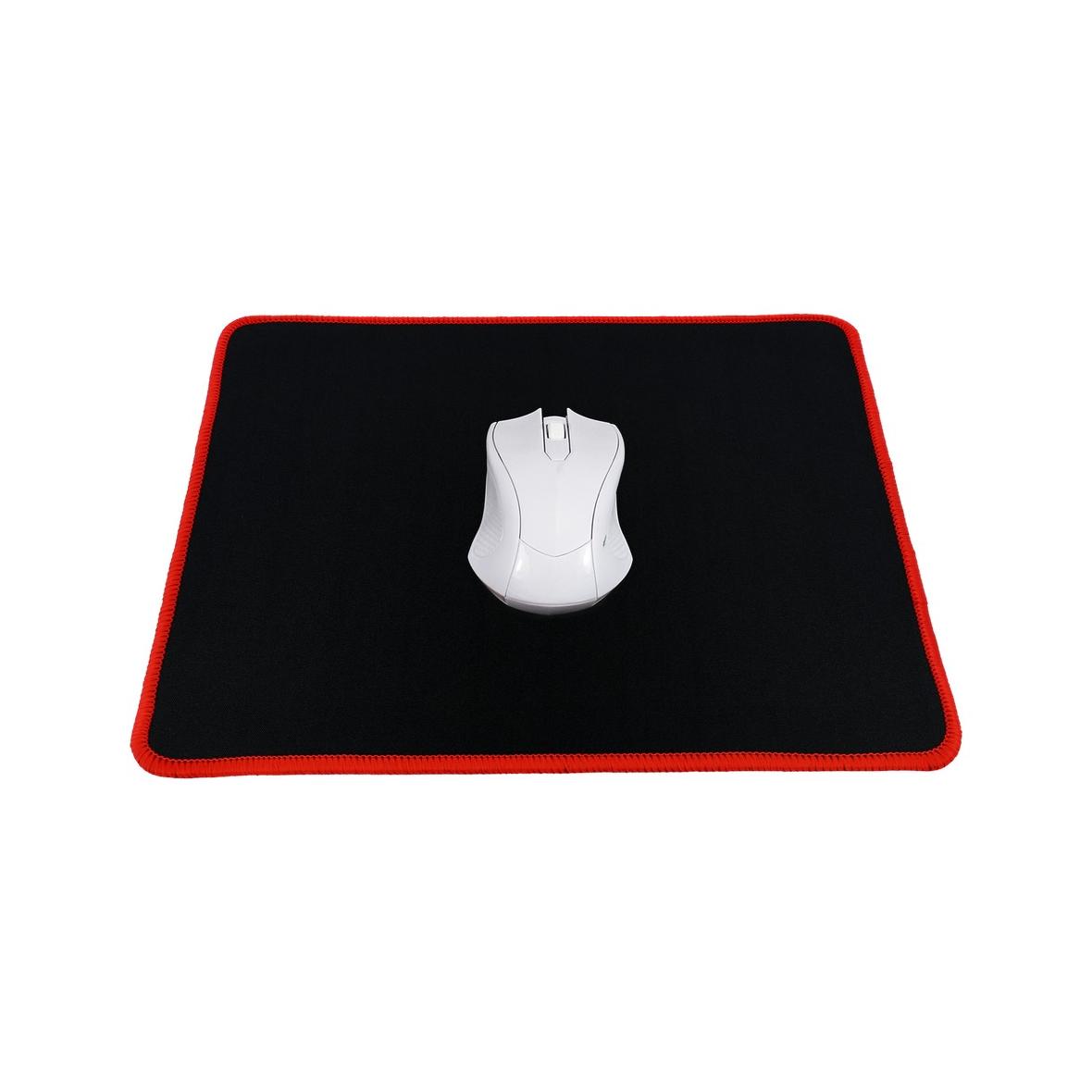 Podkładka pod mysz dla graczy 300 x 240 x 3 mm czarna z czerwonym obszyciem