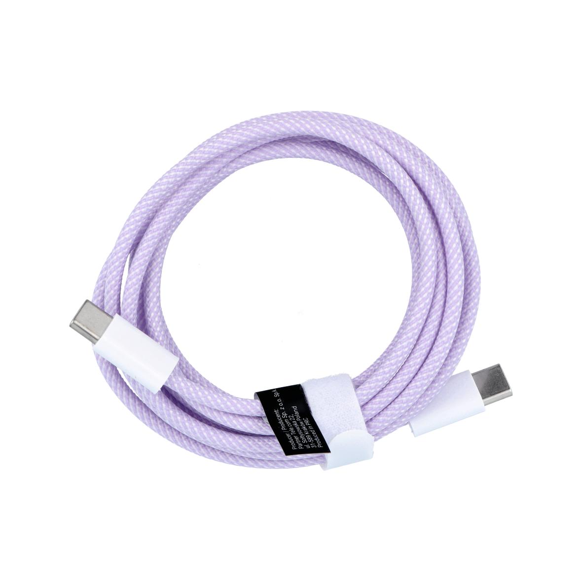 Kabel Typ C do Typ C PD QC3.0 3A 60W C263 2 m fioletowy