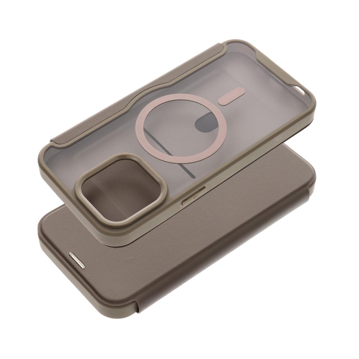 Etui z klapką na iPhone 15 PRO MAX Smart Mag zgodne z MagSafe tytanowe