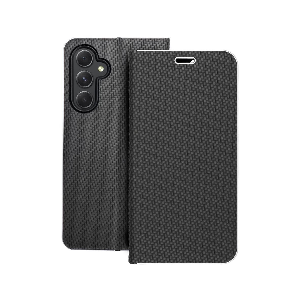 Etui z klapką na Samsung A54 5G Luna Book Carbon czarne
