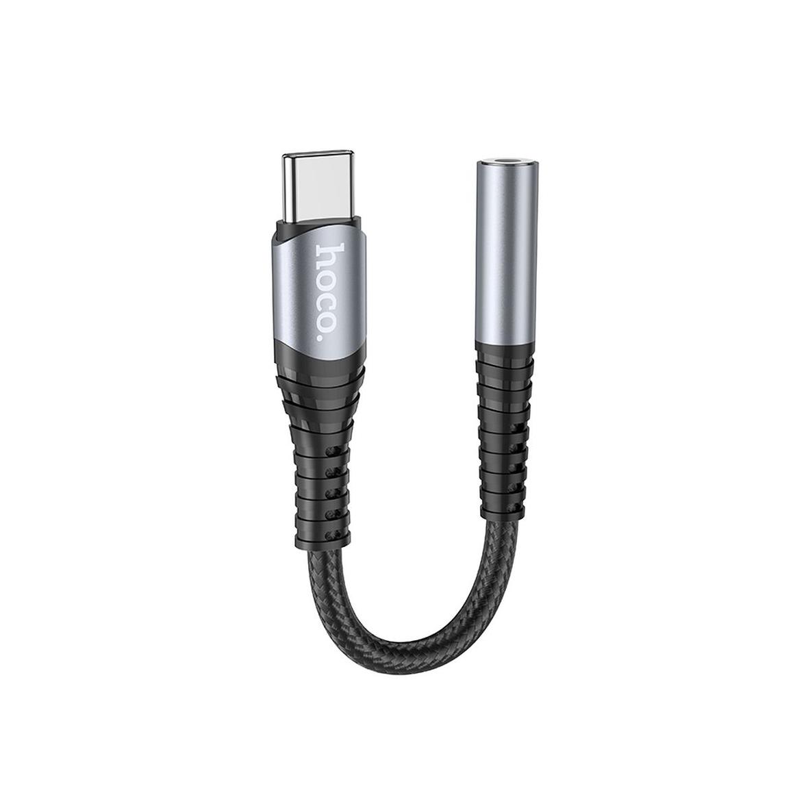 Adapter AUX Jack 3,5 mm do USB C Hoco LS33 szary