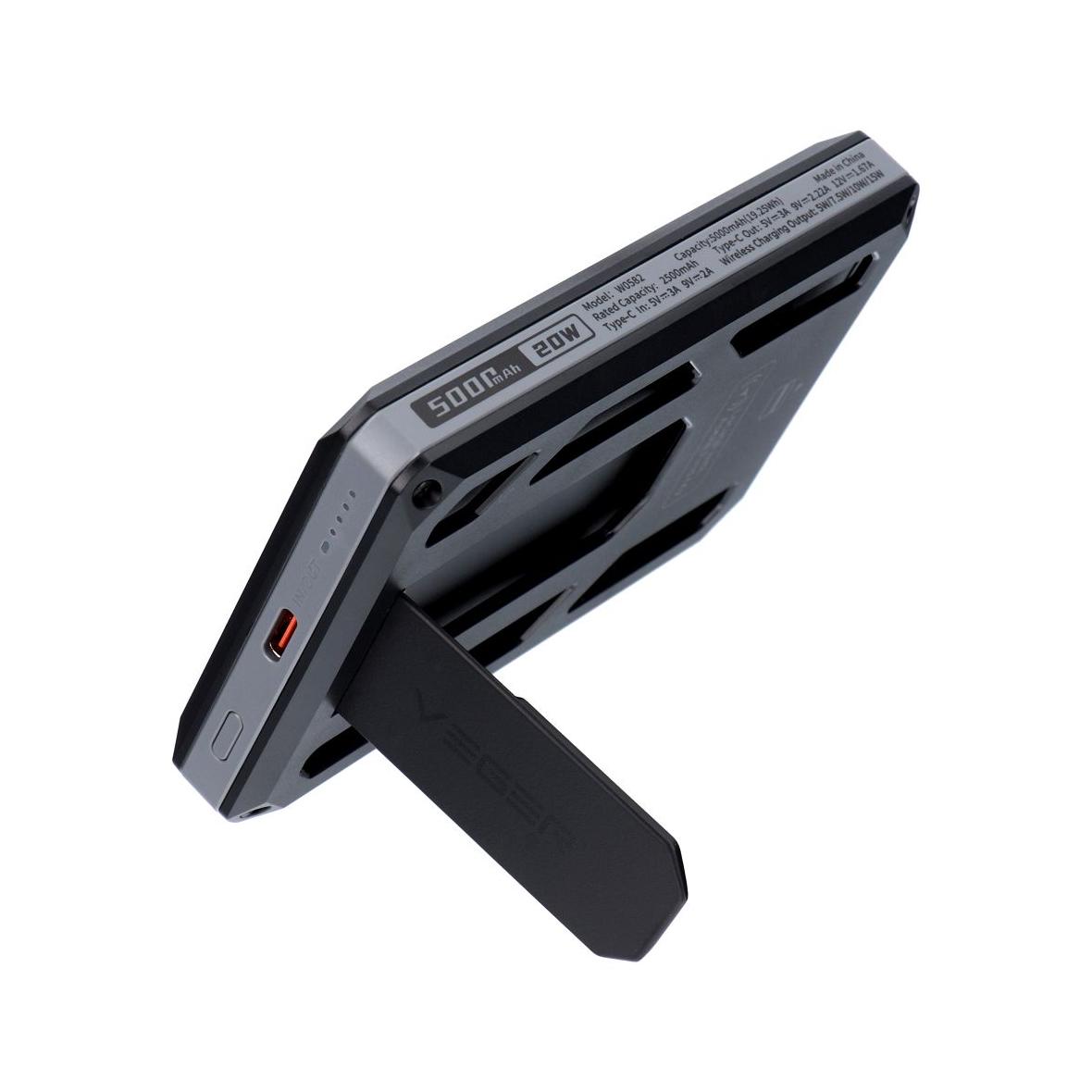 Powerbank Veger Wallet Tracker W0582 MFi PD 20W  5000 mAh czarny