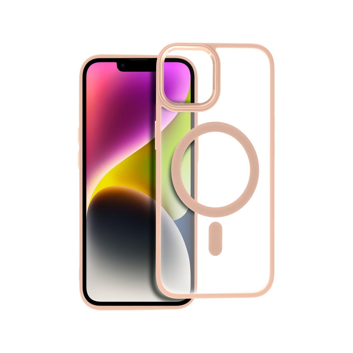 Futerał do iPhone 14 Matte Mag Cover zgodny z MagSafe różowy