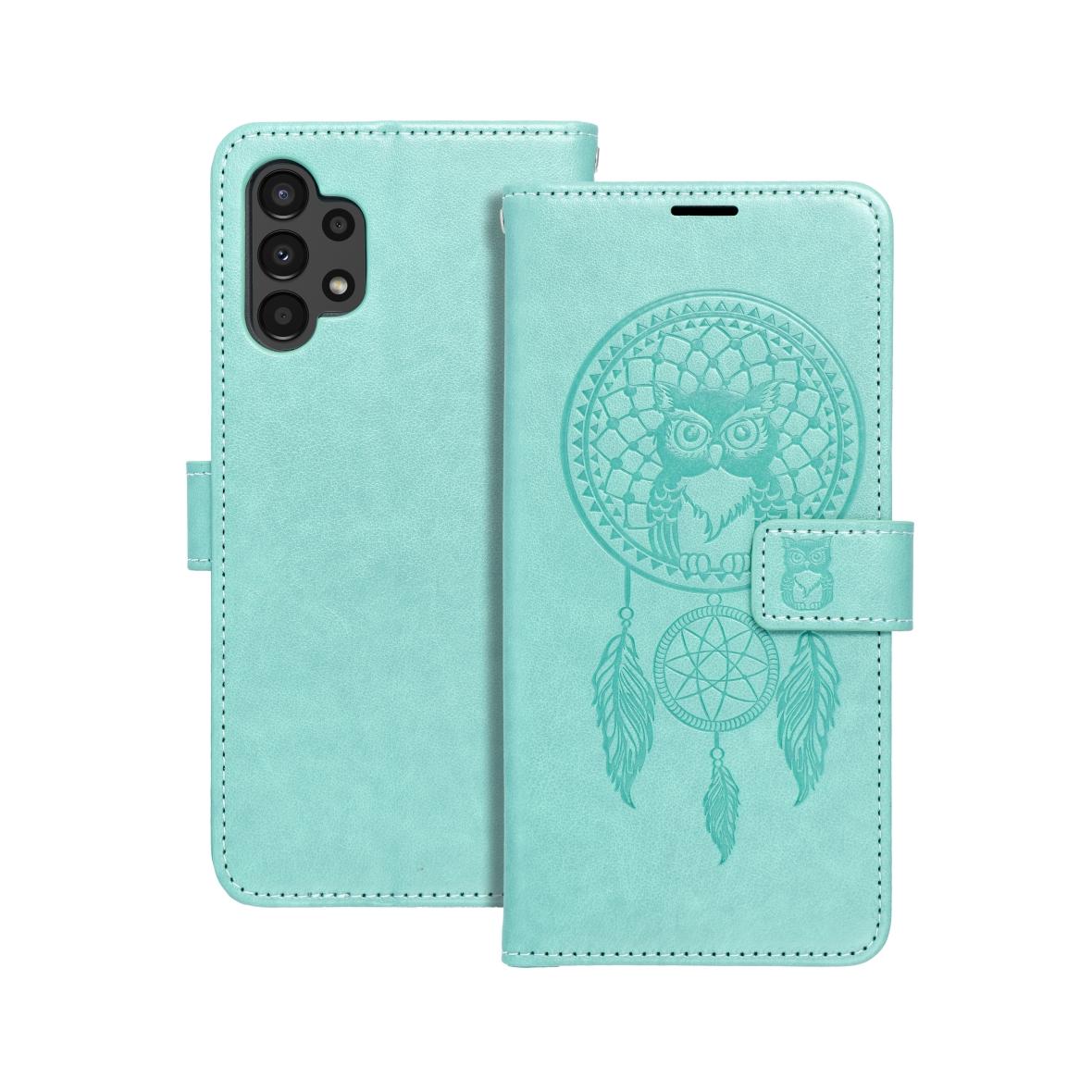Etui z klapką na Samsung A13 4G Mezzo Book łapacz snów zielone