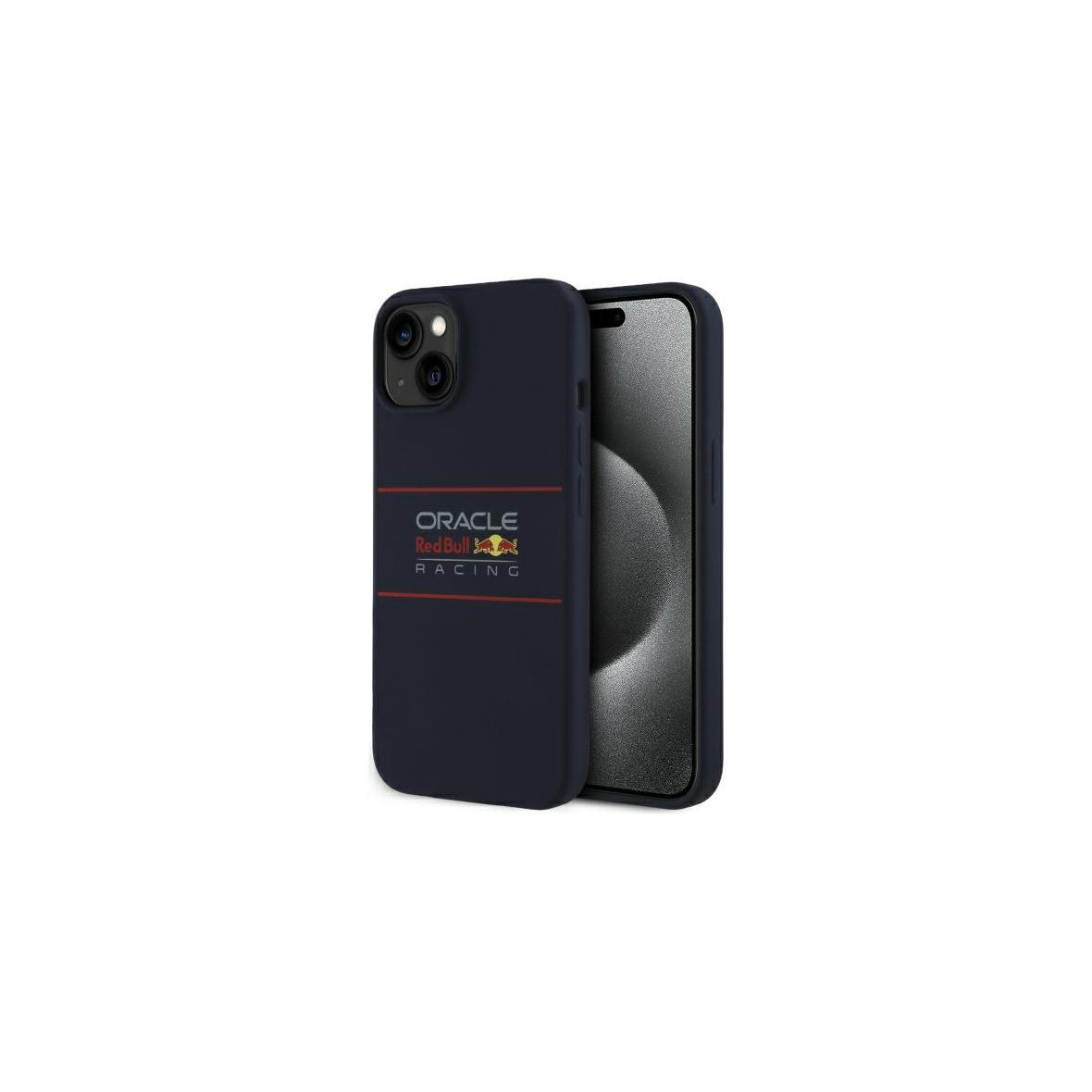 RED BULL futerał do IPHONE 16 Pro kompatybilny z MagSafe RBHMP16L24SIHSRV (Silicone Horizontal Centered Logo) navy