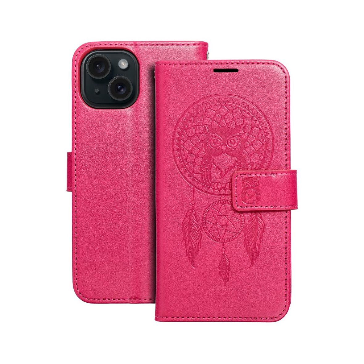 Etui z klapką na iPhone 15 Mezzo Book łapacz snów magenta