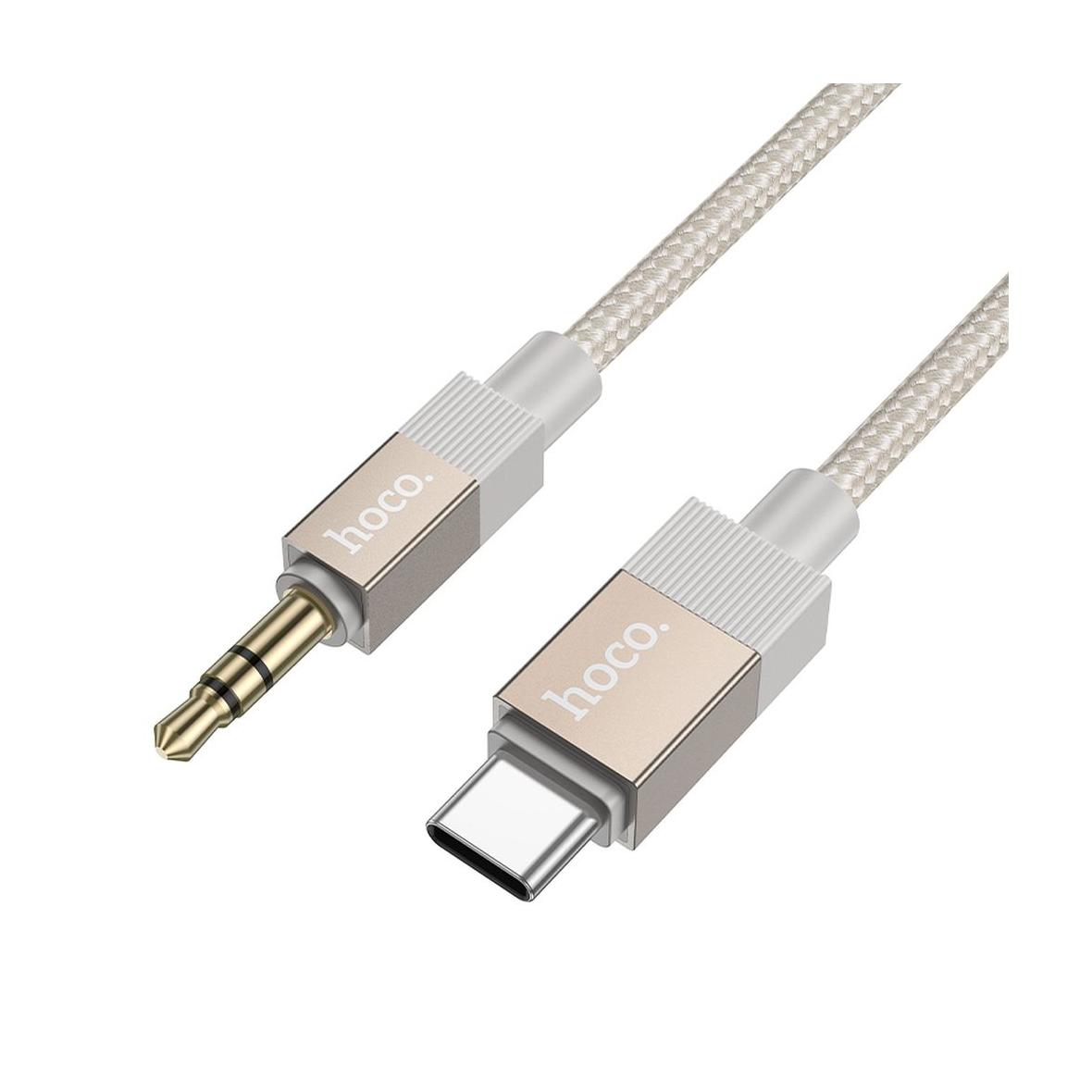 Kabel AUX Jack 3,5 mm (męski) do USB C (męski) Hoco 1 m UPA32B złoty
