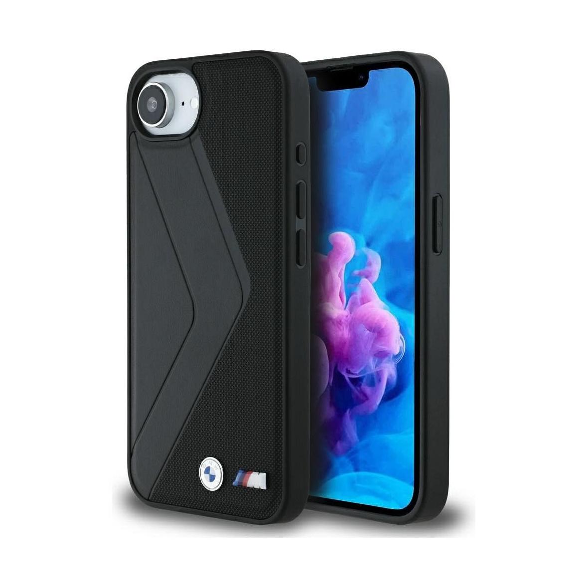BMW futerał do IPHONE 16e (SE 4 2025) kompatybilny z MagSafe BMHMPSE424PUOCSK (PU Oversized Stripes) black