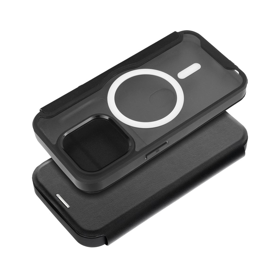 Etui z klapką na iPhone 16 PLUS Smart Mag zgodne z MagSafe czarne