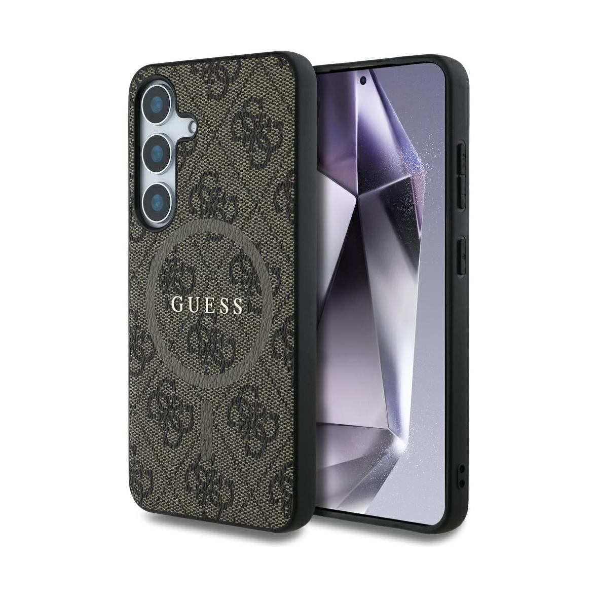 GUESS futerał do SAMSUNG S25 Plus GUHMS25MG4GFRW (Magnetic PU 4G Ring Classic Logo) brązowy