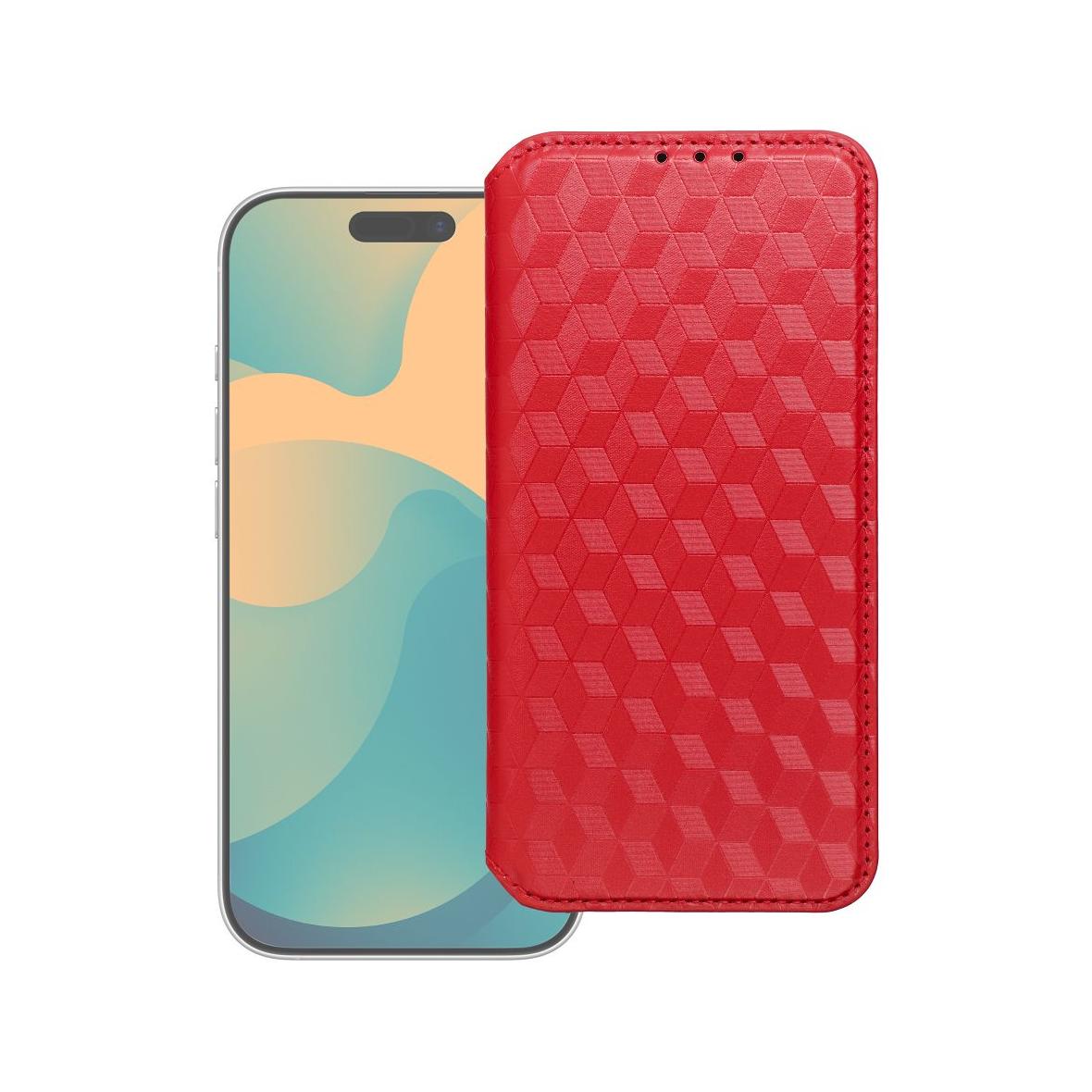 Etui z klapką na Samsung S26 PLUS Cubic Book czerwone