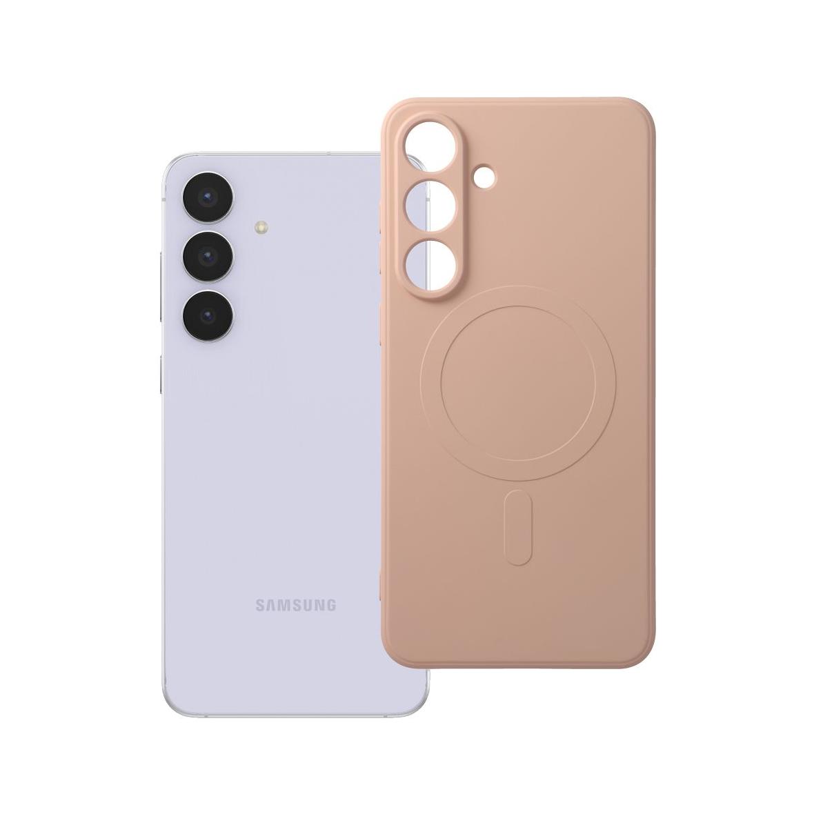 Futerał do Samsung S25 FE Silicone Mag Cover zgodny z MagSafe różowy