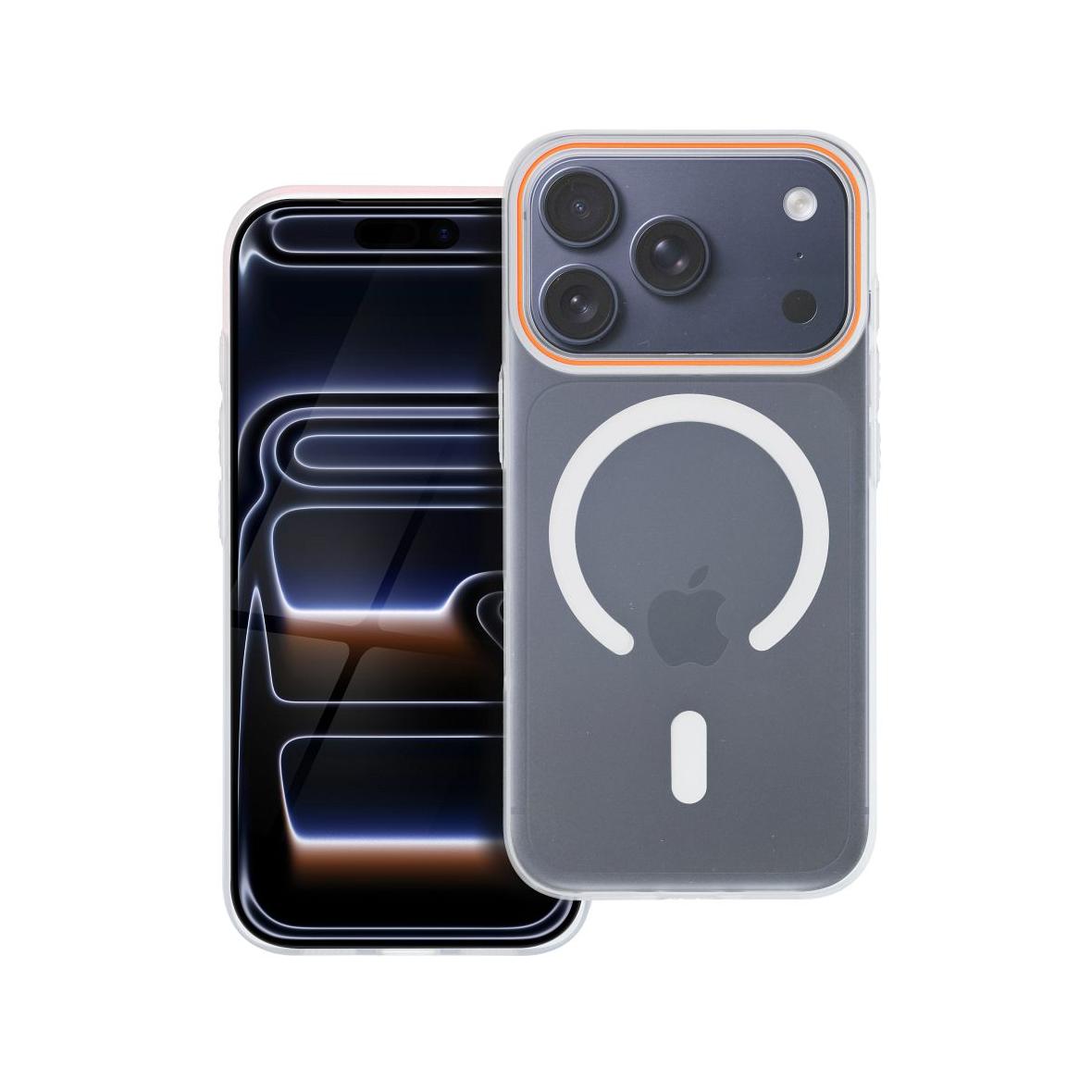 Futerał do iPhone 17 PRO Go Orange zgodny z MagSafe transparentny