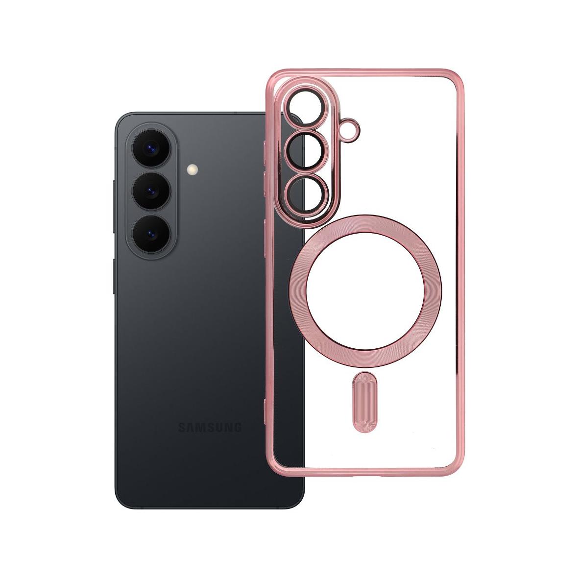 Futerał do Samsung S26 Electro Mag Cover zgodny z MagSafe złoty róż
