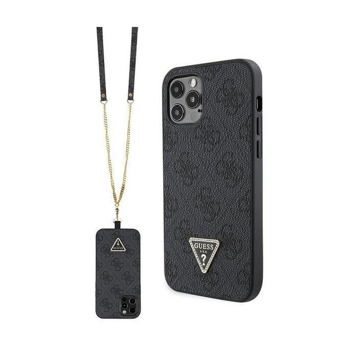 GUESS futerał do IPHONE 12 / 12 Pro GUHCP12MP4TDSCPK (Metal Logo Starss Crossbody) czarny
