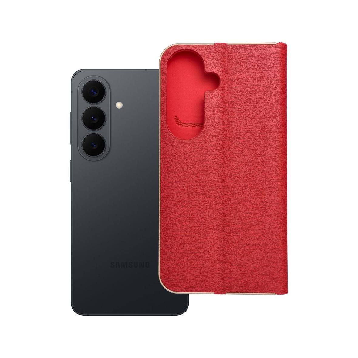 Etui z klapką na Samsung S26 Luna Book Gold czerwone