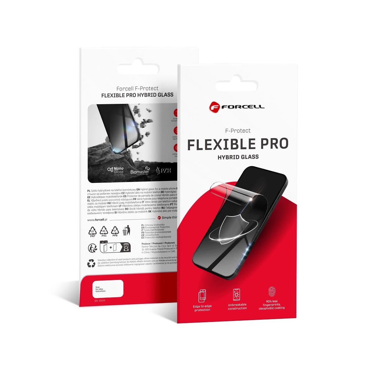 Szkło hybrydowe do Samsung S24 ULTRA Forcell Flexible 5D czarne (Hot Bending) - działający czytnik