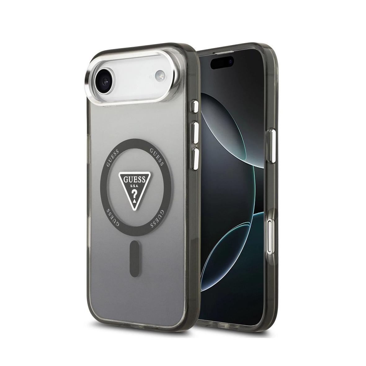 GUESS futerał do IPHONE 17 Air kompatybilny z MagSafe GUHMP17MHGTMLCGK (IML Gradient W/ Triangle Logo) czarny