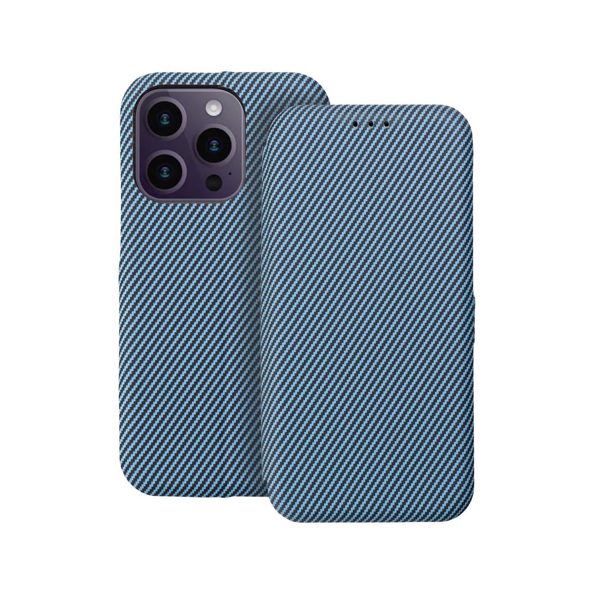 Etui z klapką na iPhone 14 PRO Folio Side Magnet niebieskie