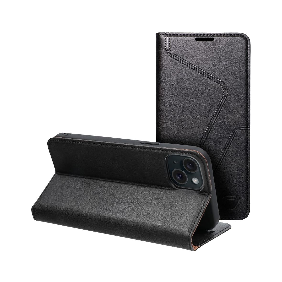 Pokrowiec na iPhone 15 PLUS Forcell F-Protect RFID Blocker Book czarny