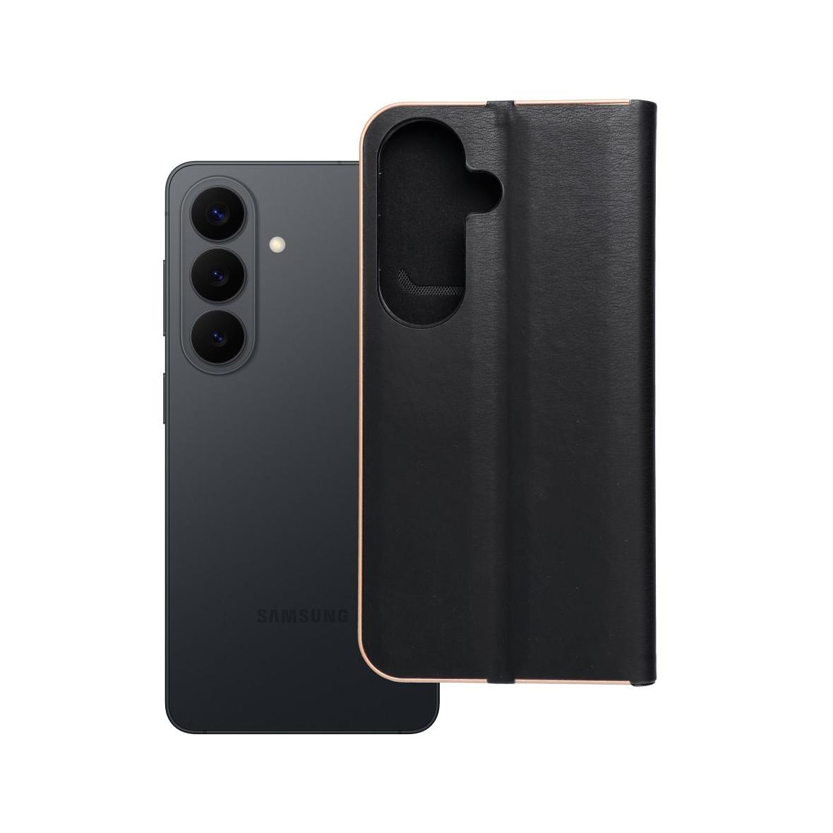 Etui z klapką na Samsung S26 Luna Book Gold czarne