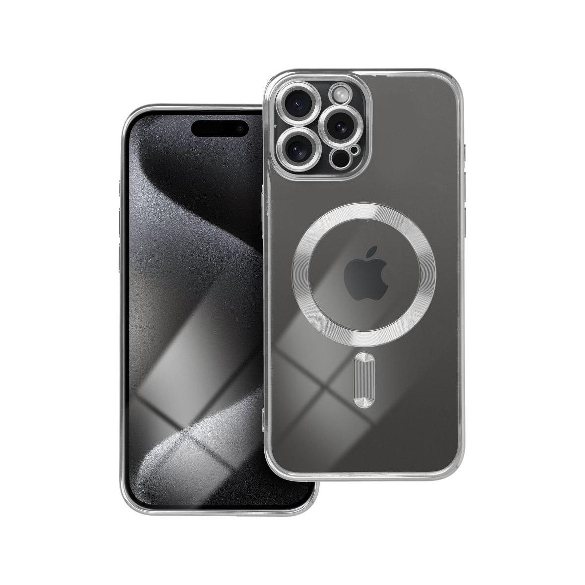 Futerał do iPhone 15 PRO MAX Electro Mag Cover zgodny z MagSafe srebrny