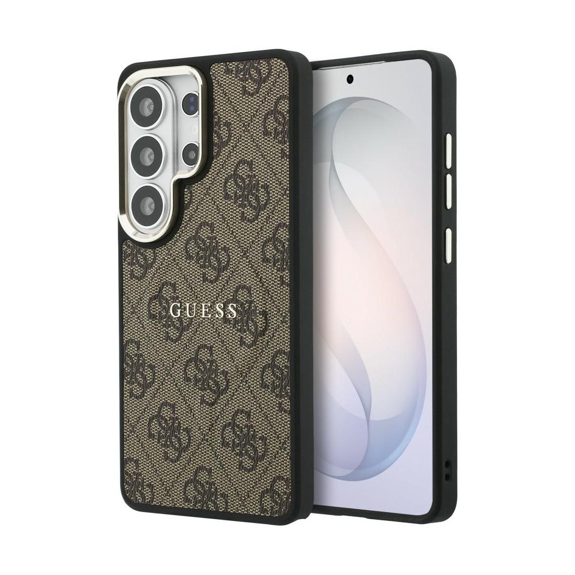 GUESS futerał do SAMSUNG S26 Ultra GUHMS26LP4MSEGCW (4G Embossed Ring MagSafe) brązowy