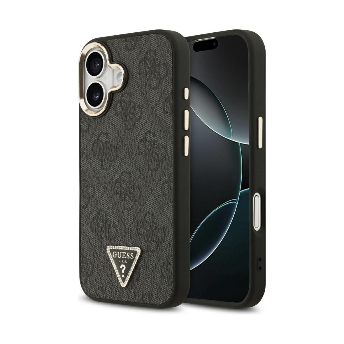 GUESS futerał do IPHONE 17 kompatybilny z MagSafe GUHMP17SP4GTDGMK (4G PU W/ Triangle Logo) złoto czarny
