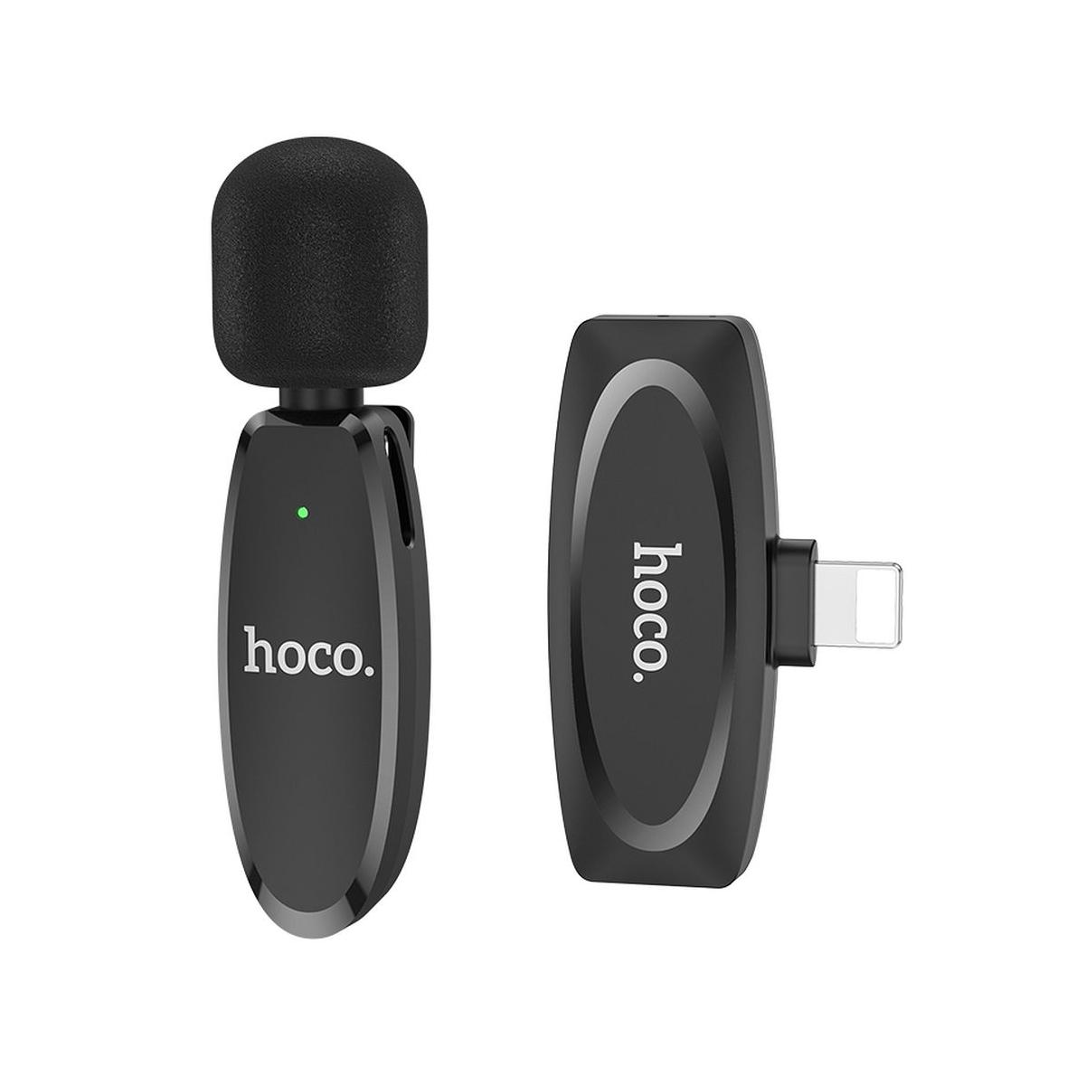 Mikrofon krawatowy bezprzewodowy Lightning Hoco L15 czarny