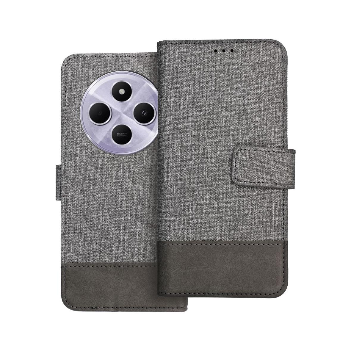 Etui z klapką na Xiaomi Redmi 14C Gomma Book szare