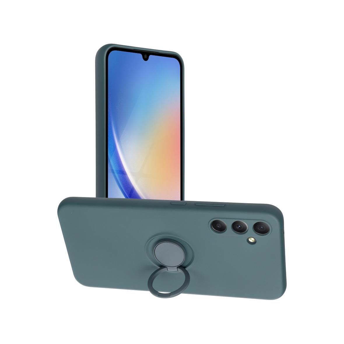 Futerał do Samsung A34 5G Silicone Ring zielony