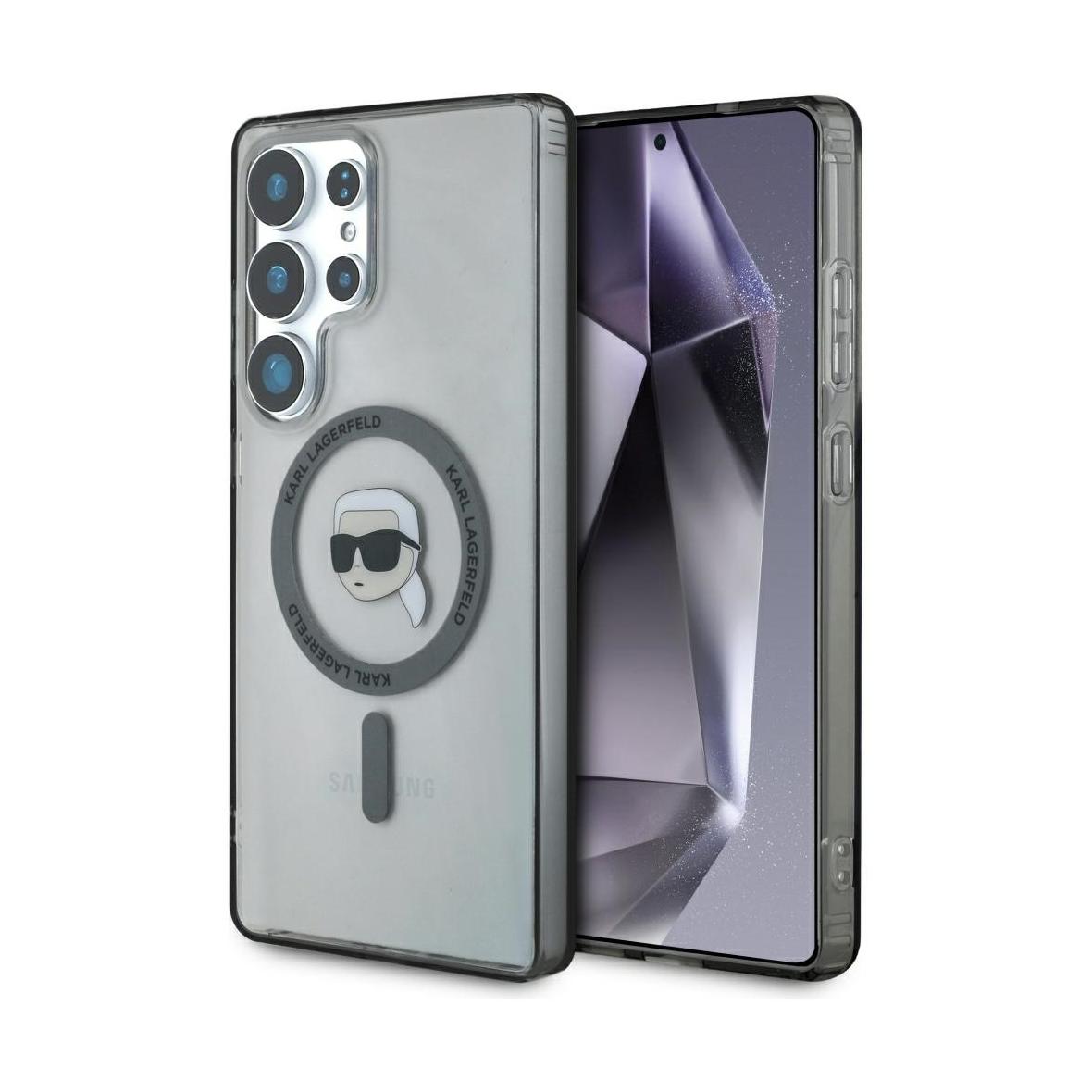 KARL LAGERFELD futerał do SAMSUNG S25 Ultra KLHMS25LHLSKIK (Magnetic IML Metal K. Heads) czarny
