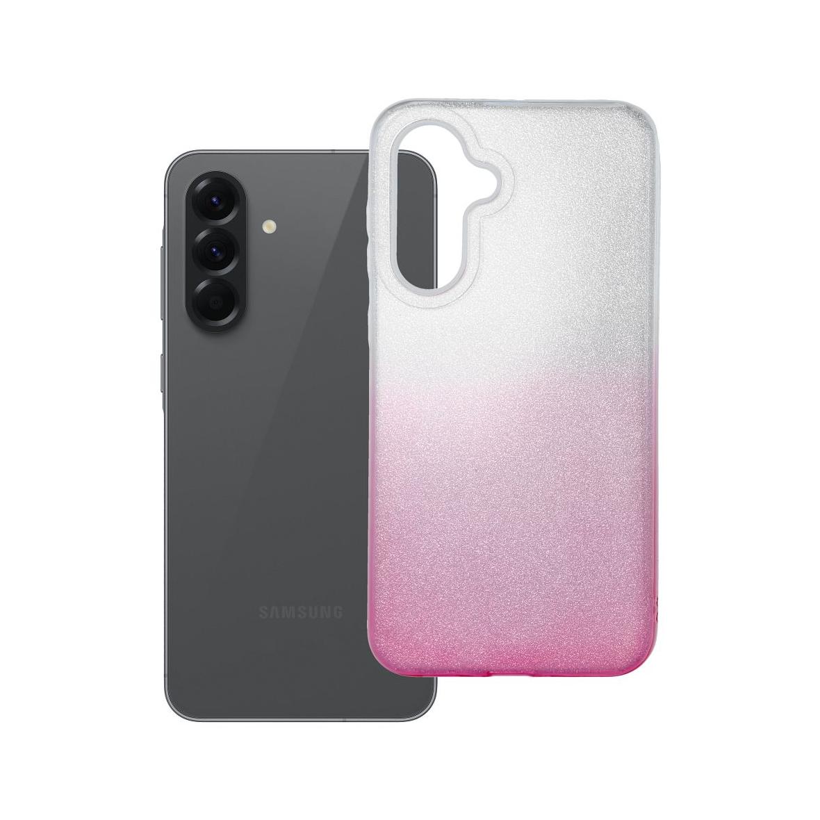 Futerał do Samsung A56 5G Shining transparentny różowy