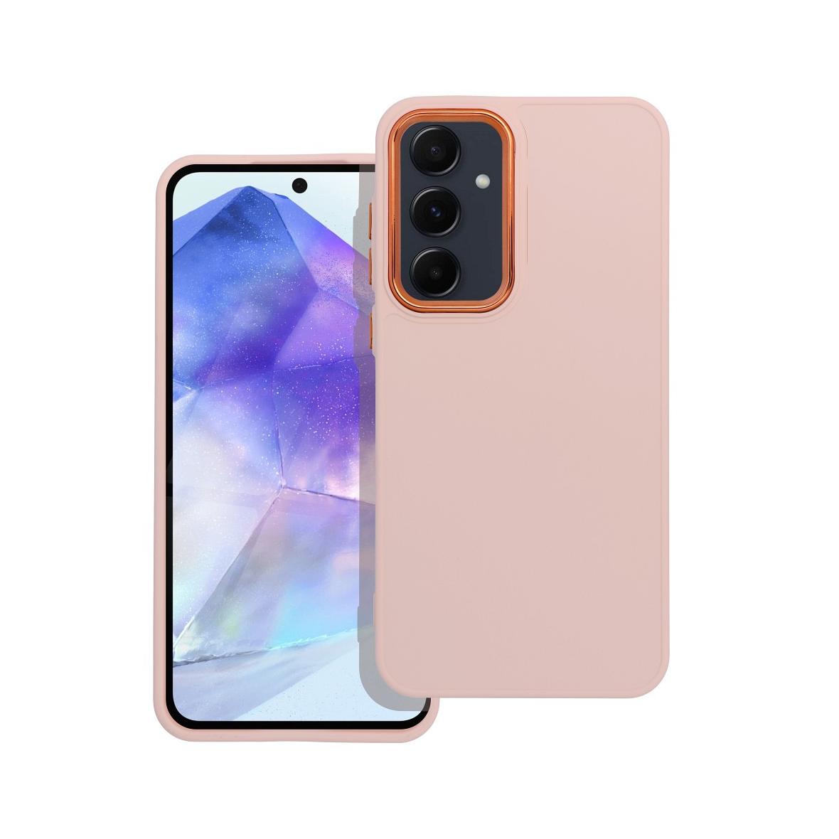 Futerał do Samsung A55 5G Frame pudrowy róż
